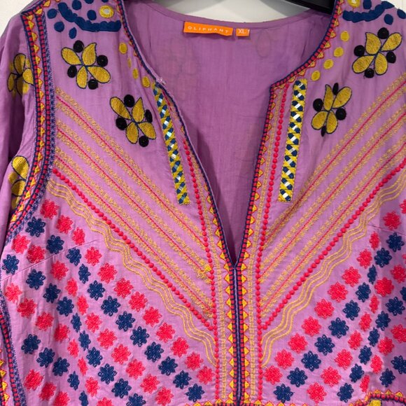 Oliphant Purple Dress with Embroidered Flowers - Picture 8 of 11